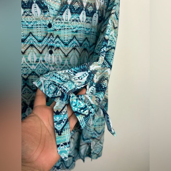 Catherine’s Plus Sz 18-20 Sheer Shiffon Blouse Top Blue Comfortable  Lightweight - Picture 6 of 10